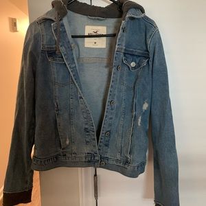 Hollister jean jacket with hood